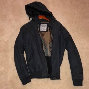 Heritage 1981 slim fit black hooded jacket